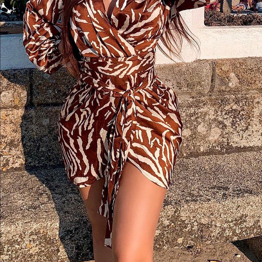 Mini dress brown/combo